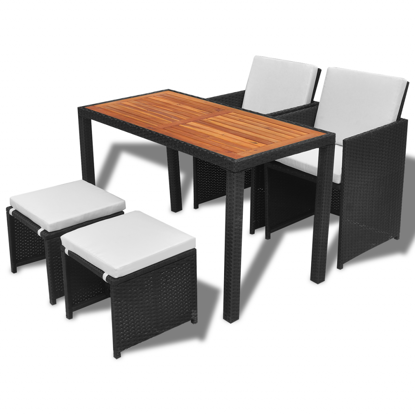 Picture of Outdoor Dining Set Acacia Wood - Black