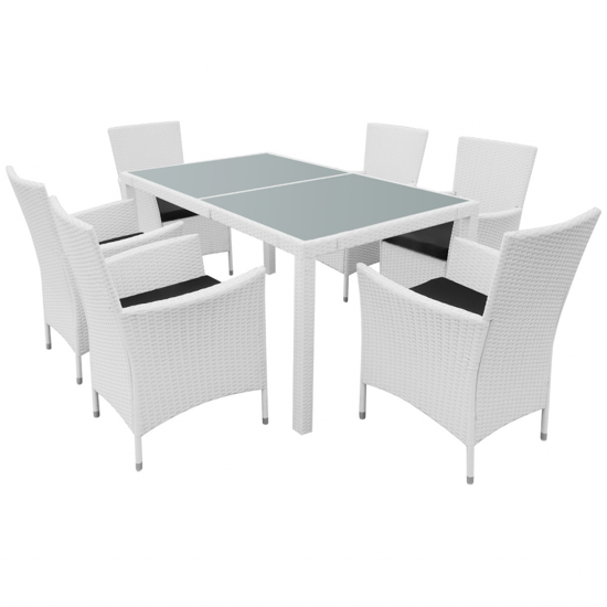 Picture of Outdoor Garden Dining Set - Cream White