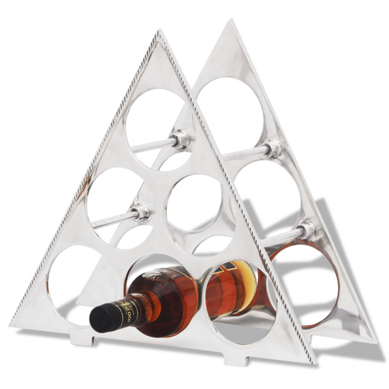 Picture of Aluminum Tabletop Wine Rack Stand Holder for 6 Bottles Silver