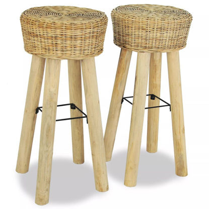 Picture of Bar Stools 2 pcs 13.8"x29.9" Natural Rattan