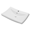 Picture of Bathroom Luxury Ceramic Basin Rectangular with Overflow and Faucet Hole - White