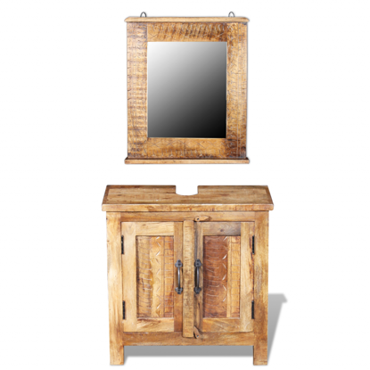 Picture of Bathroom Vanity Cabinet with Mirror Solid Mango Wood