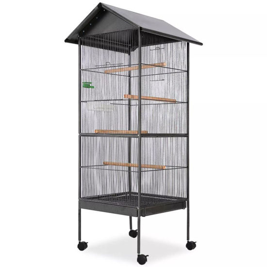 Picture of Bird Cage with Roof - Black