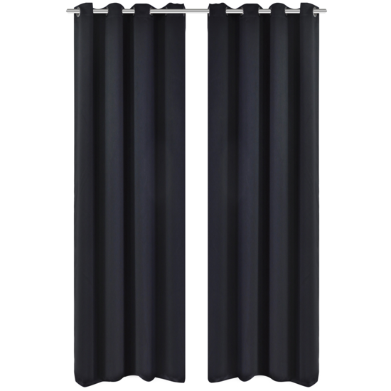 Picture of Blackout Curtains with Metal Rings 53" x 96" - 2 pcs Black