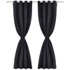 Picture of Blackout Curtains with Metal Rings 53" x 96" - 2 pcs Black