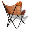 Picture of Butterfly Chair Real Leather Brown