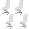 Picture of Cantilever Dining Chairs 4 pcs Artificial Leather White