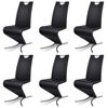 Picture of Cantilever Dining Chairs 6 pcs Artificial Leather Black