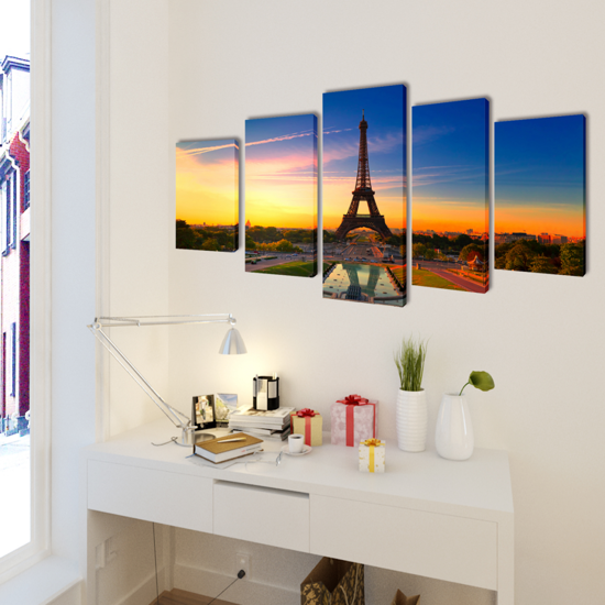 Picture of Canvas Wall Print Set Eiffel Tower 39" x 20"