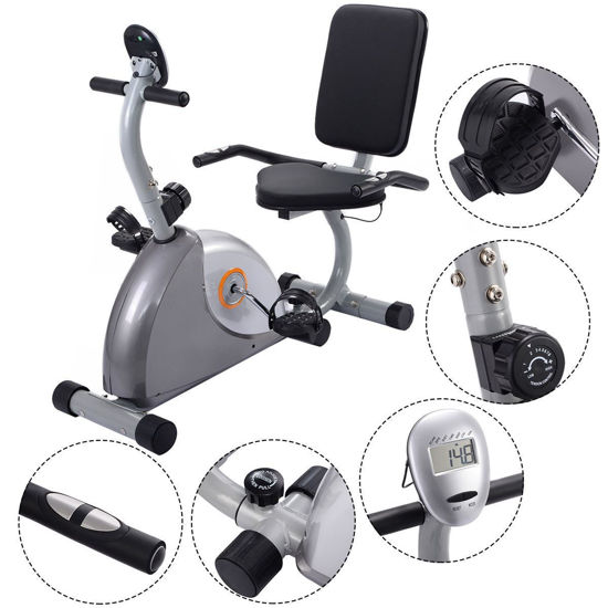 Picture of Cardio Stationary Bicycle Recumbent Fitness Exercise Bike Workout Home Gym