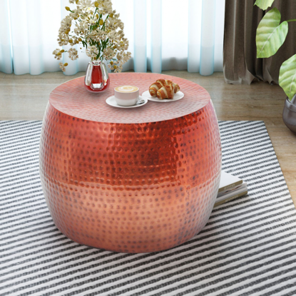Picture of Coffee Table Round Aluminum with Copper Finish Brown