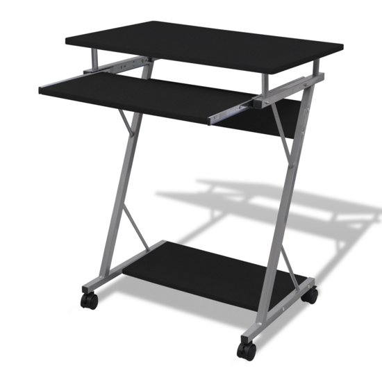 Picture of Computer Desk Pull Out Tray Black Furniture Office Student Table