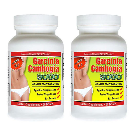 Picture of Dietary Supplement Fat Burner Weight Loss Garcinia Cambogia HCA 3000mg 60 Doses - 2 Bottles