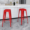 Picture of Dining Bar Chair High Stool Square - 2 pcs Red