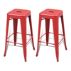 Picture of Dining Bar Chair High Stool Square - 2 pcs Red