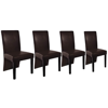 Picture of Dining Chair Wooden Artificial Leather - Brown 4 pcs