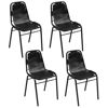 Picture of Dining Chairs 4 pcs Black 19.3"x20.5"x34.6" Real Leather