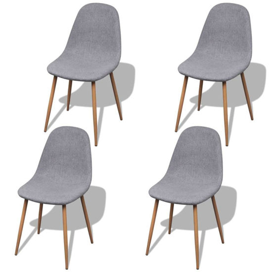 Picture of Dining Chairs 4 pcs Fabric Light Gray