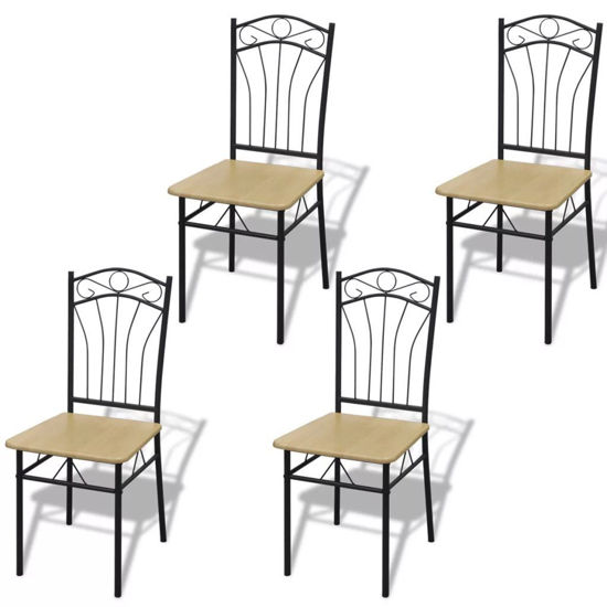 Picture of Dining Chairs 4 pcs Light Brown
