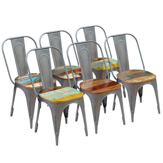 Picture of Dining Chairs 6 pcs Solid Reclaimed Wood 18.5"x20.5"x35"