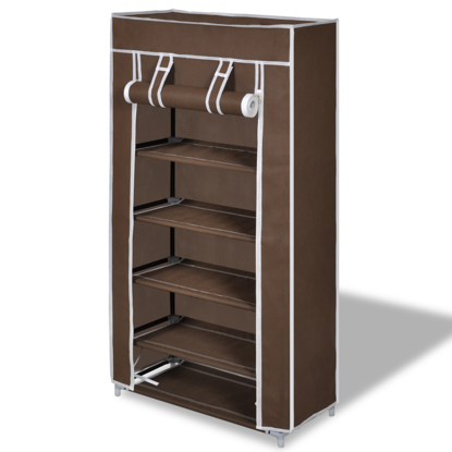 Picture of Fabric Shoe Cabinet with Cover - Brown