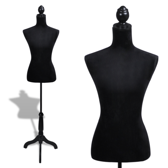 Picture of Female Mannequin Ladies Bust Display Dress Form - Black