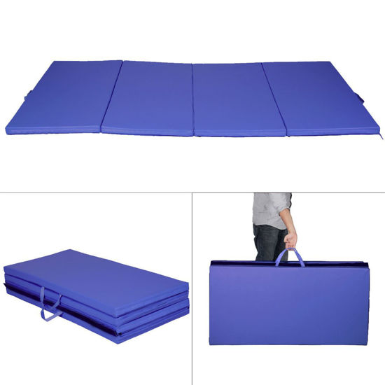Picture of Folding Tumbling Gymnastics Mat Blue - 4' x 8' x 2"