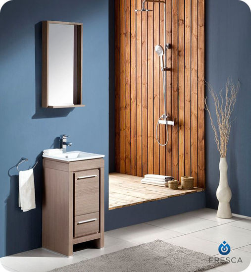 Picture of Fresca Allier 16" Gray Oak Modern Bathroom Vanity with Mirror