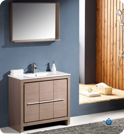Picture of Fresca Allier 36" Gray Oak Modern Bathroom Vanity with Mirror