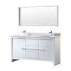 Picture of Fresca Allier 60" White Modern Double Sink Bathroom Vanity w/ Mirror
