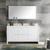 Picture of Fresca Allier 60" White Modern Single Sink Bathroom Vanity w/ Mirror