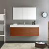 Picture of Fresca Mezzo 59" Teak Wall Hung Single Sink Modern Bathroom Vanity with Medicine Cabinet