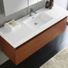 Picture of Fresca Mezzo 59" Teak Wall Hung Single Sink Modern Bathroom Vanity with Medicine Cabinet