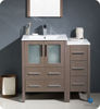 Picture of Fresca Torino 36" Gray Oak Modern Bathroom Vanity with Side Cabinet and Integrated Sinks