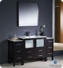 Picture of Fresca Torino 60" Espresso Modern Bathroom Vanity w/ 2 Side Cabinets & Integrated Sink