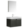 Picture of Fresca Vista 30" Black Wall Hung Modern Bathroom Vanity w/ Medicine Cabinet