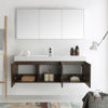 Picture of Fresca Vista 60" Walnut Wall Hung Single Sink Modern Bathroom Vanity w/ Medicine Cabinet