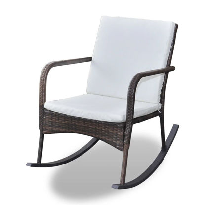 Picture of Garden Rocking Chair Poly Rattan Brown