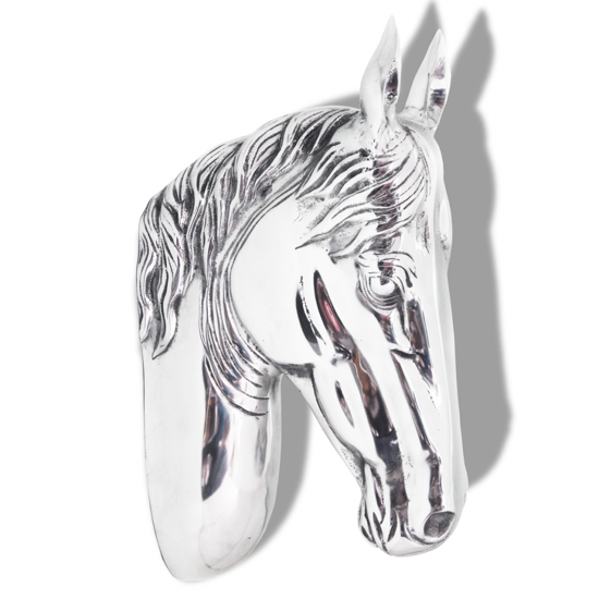 Picture of Horse Head Decoration Wall-Mounted Aluminum Silver