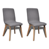 Picture of Kitchen Dining Chairs Fabric Oak - 2 pcs Dark Gray