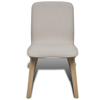 Picture of Kitchen Dining Chairs Fabric Oak - 4 pcs Beige