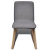 Picture of Kitchen Dining Chairs Fabric Oak - 4 pcs Dark Gray