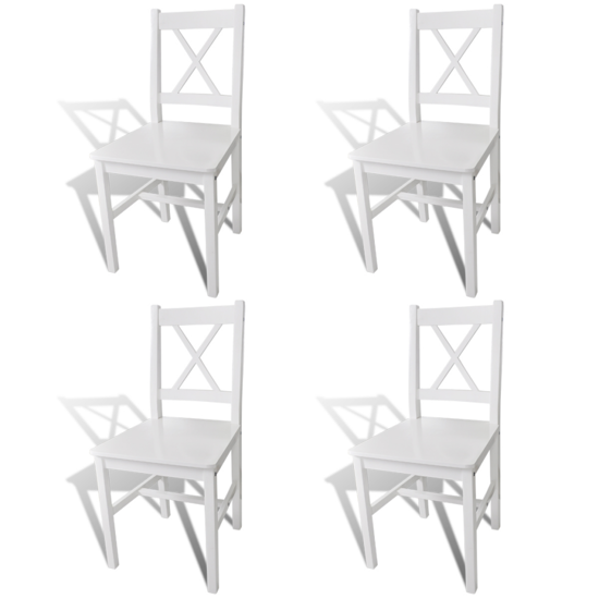 Picture of Kitchen Dining Chairs Pinewood - 4 pcs White