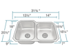 Picture of Kitchen Sink Stainless Steel Offset