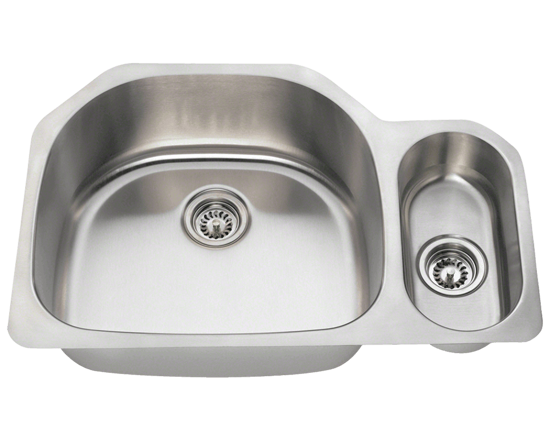 Picture of Kitchen Stainless Steel Double Bowl Undermount Sink Offset