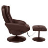 Picture of Leather Massage Recliner and Ottoman Set with Double Padding and Remote Brown