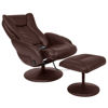 Picture of Leather Massage Recliner and Ottoman Set with Double Padding and Remote Brown