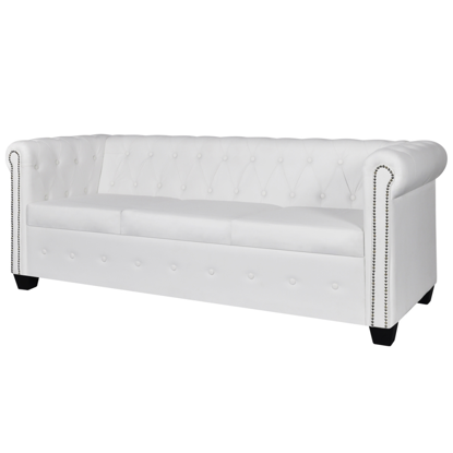 Picture of Living Room 3-Seater Sofa Chesterfield -White