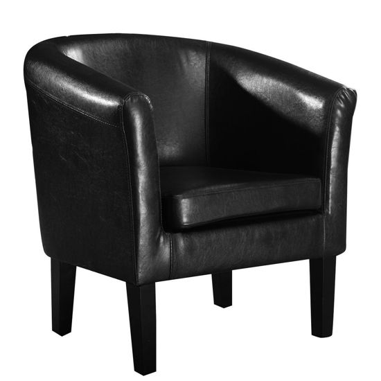 Picture of Living Room Modern Tub Barrel Armchair Seat with Cushion - Black