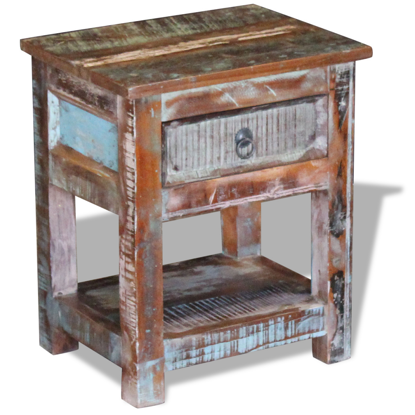 Picture of Living Room Side Table with 1 Drawer - Solid Reclaimed Wood